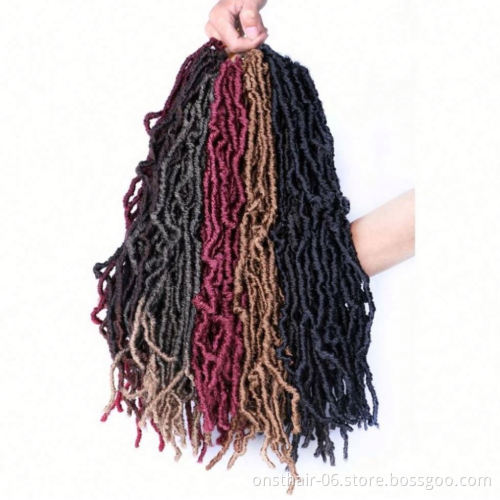 MYZYR 18inch Boho Messy Goddess Faux Locs Crochet Braids Hair Bohemian With Curls End Synthetic Ombre Braiding Hair Extension